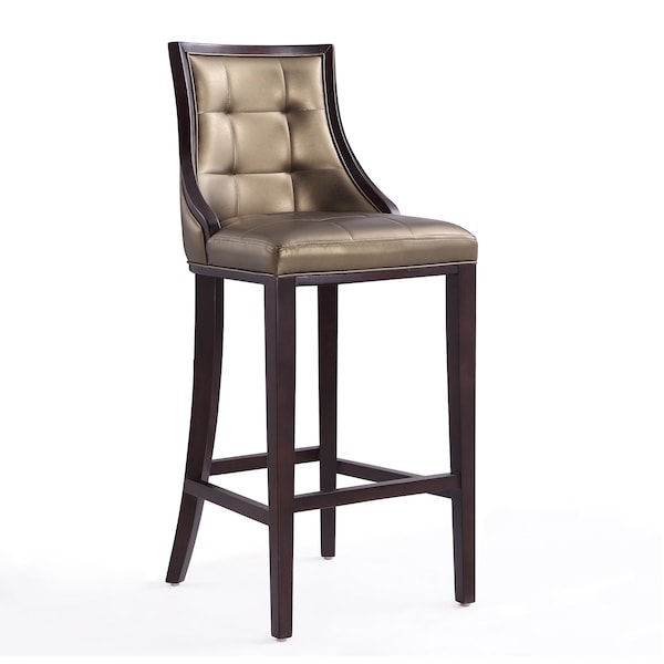 Manhattan Comfort Fifth Avenue Bar Stool in Bronze and Walnut BS007-BZ - main